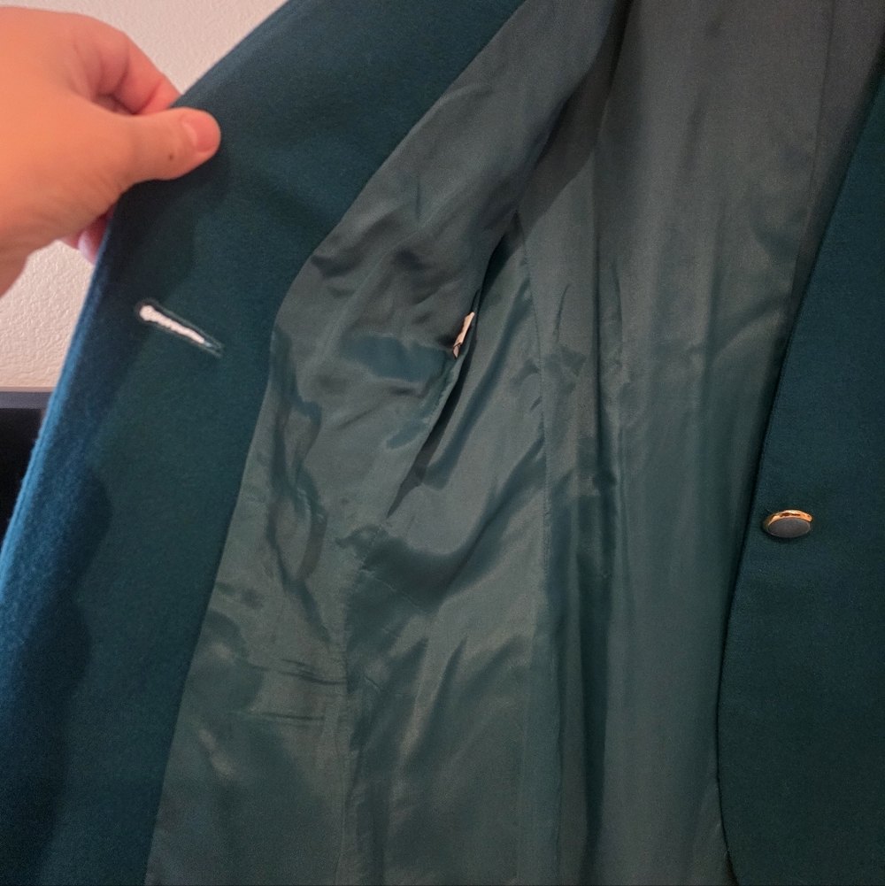 Vintage Teal Christian Dior Skirt Suit Set Size 8. - Picture 16 of 16